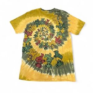 Grateful Dead - Alien Spiral Bears Tie Dye Mens T Shirt Size M Liquid Blue Rare